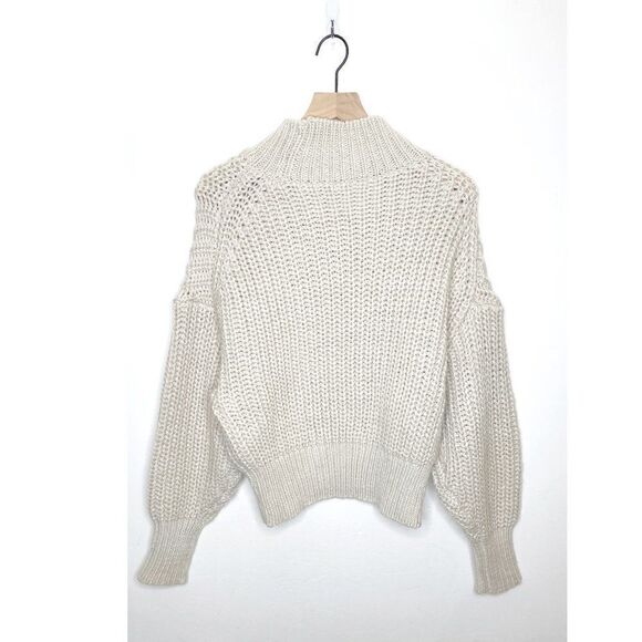 H&M Chunky Knit Oversized Sweater Mock Neck Pullover in Light Gray Size XS - Picture 5 of 8